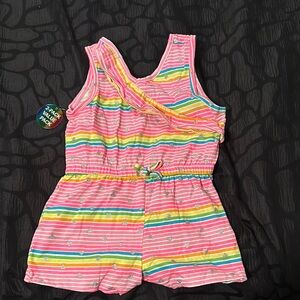 Girls' Pink Striped Romper
